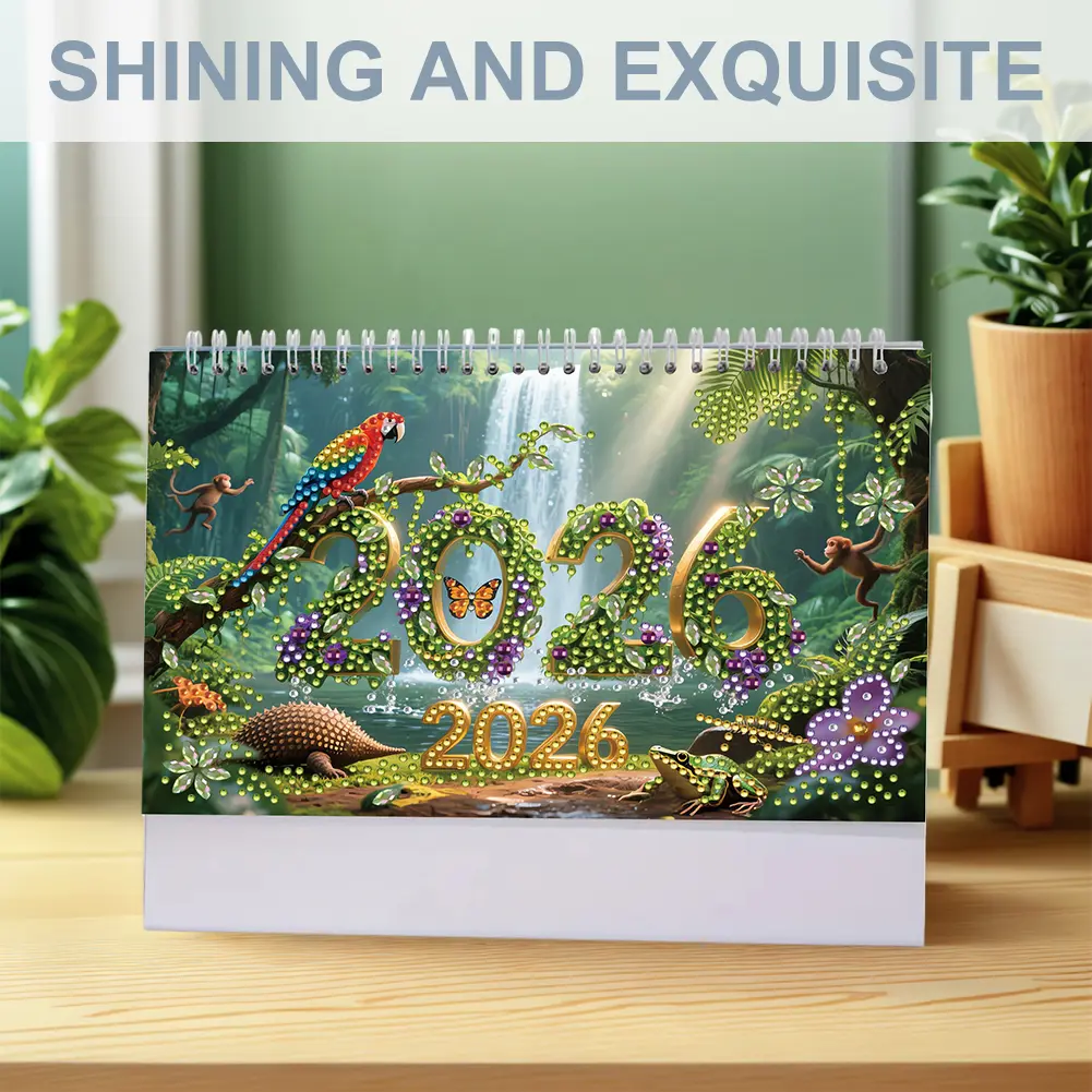 5D/DIY Calendar Diamond Painting Calendar Kit Diamond Art Paper Desk Calendar Diamond Decorations Calendar for Home Office Decor