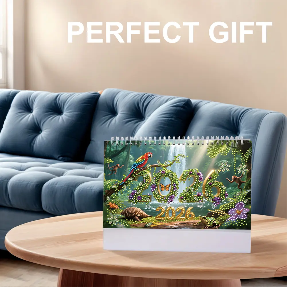 5D/DIY Calendar Diamond Painting Calendar Kit Diamond Art Paper Desk Calendar Diamond Decorations Calendar for Home Office Decor