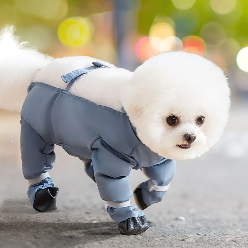 Dirty-Proof Dog Suspender Boots with Suspender Anti-Slip Adjustable Straps Pets Dustproof Pants for Small To Medium Dogs
