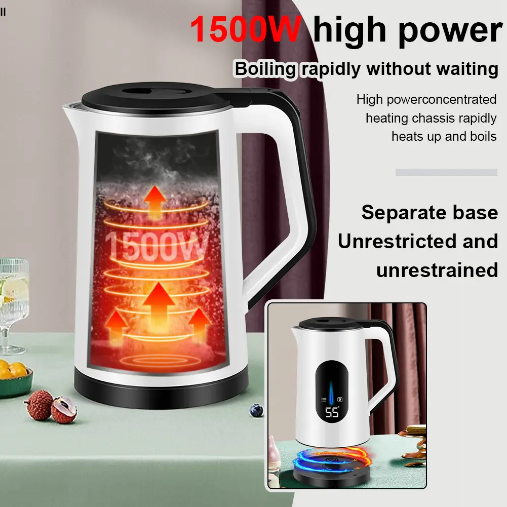 3L Stainless Steel Electric Digital Display Thermal Water Kettle Auto-Shutoff Boil Water Pot 1500W Fast Boil Home Kitchen Tool