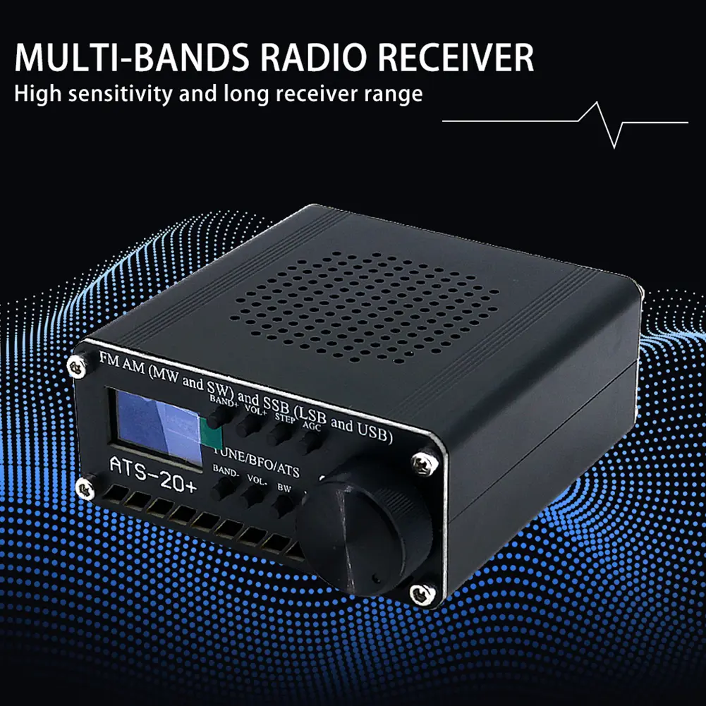 Professional ATS-20+ Receiver Lightweight Portable Radio Receiver OLED Screen FM AM MW SW LSB Receiver for Travel Camping Hiking