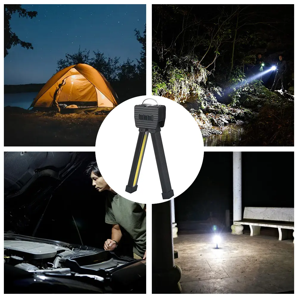 Waterproof Led Flashlight Posing Rechargeable Inspection Lamp With Hook/Magnet 7-grade Dimming 180Degree foldable Gym Lamp Light