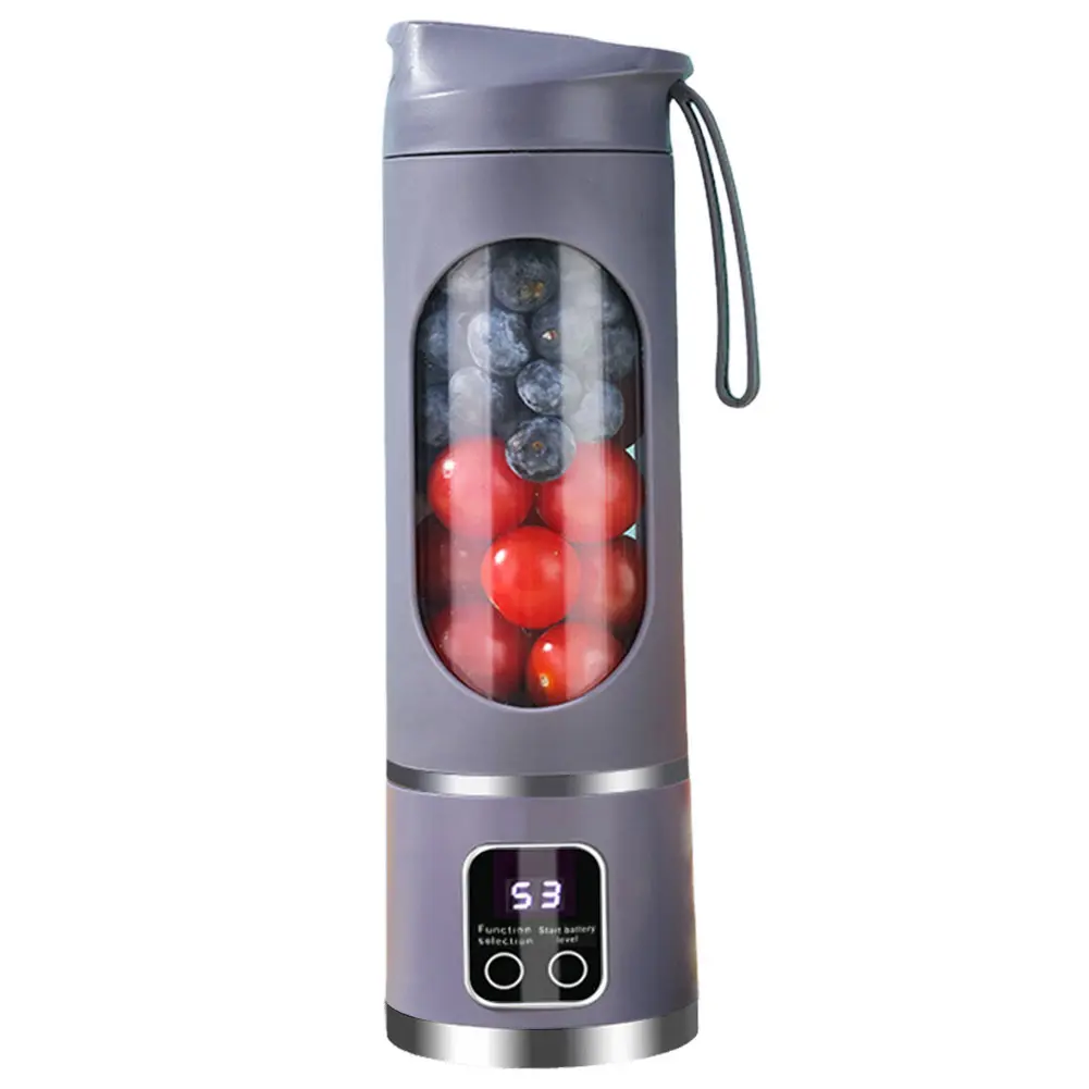 450ml Portable Juicer Mini Electric Juicer USB Rechargeable Juice Extractor 1500mAh with 8 Blades for Smoothies Shakes