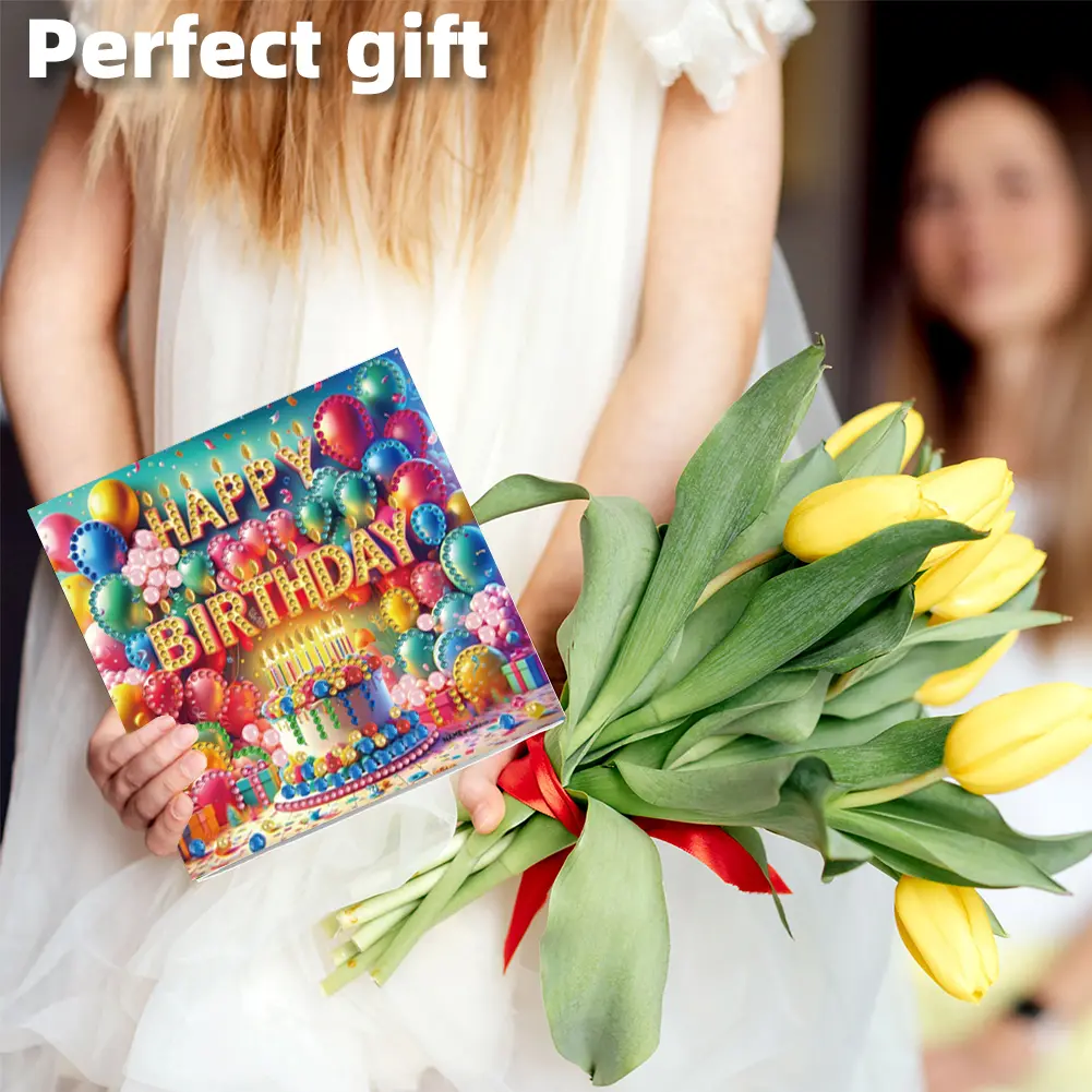 6pcs DIY Diamond Painting Greeting Card Set Diamond Art Greeting Cards Diamond Art Handmade Cards for Festivals and Celebrations