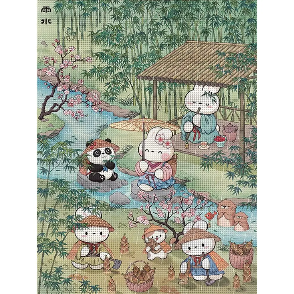 Animal Printed Cross Stitch Kit 55x70cm DIY 11CT Embroidery Craft Set Decor
