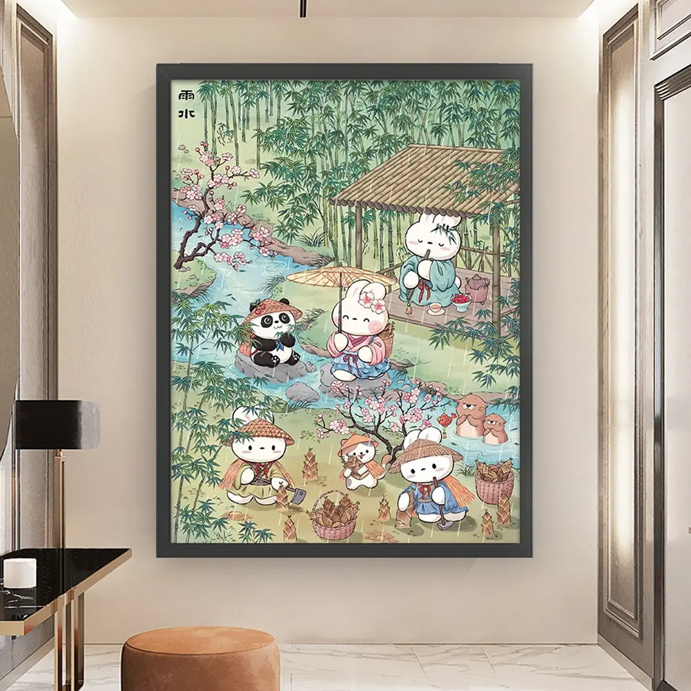 Animal Printed Cross Stitch Kit 55x70cm DIY 11CT Embroidery Craft Set Decor