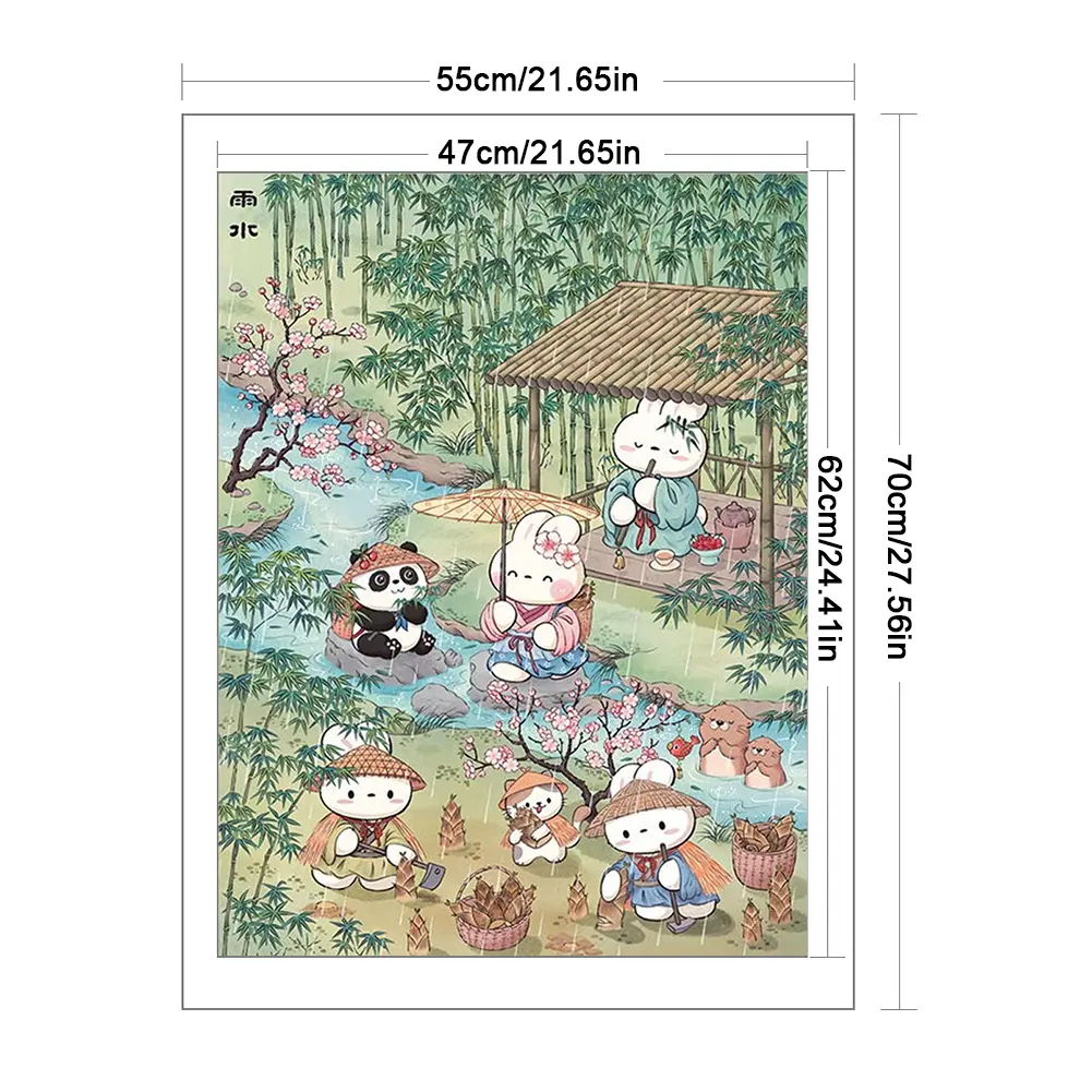 Animal Printed Cross Stitch Kit 55x70cm DIY 11CT Embroidery Craft Set Decor
