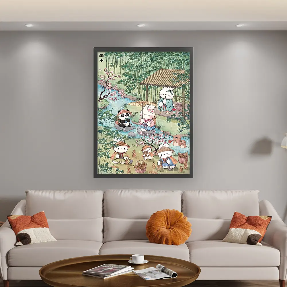 Animal Printed Cross Stitch Kit 55x70cm DIY 11CT Embroidery Craft Set Decor