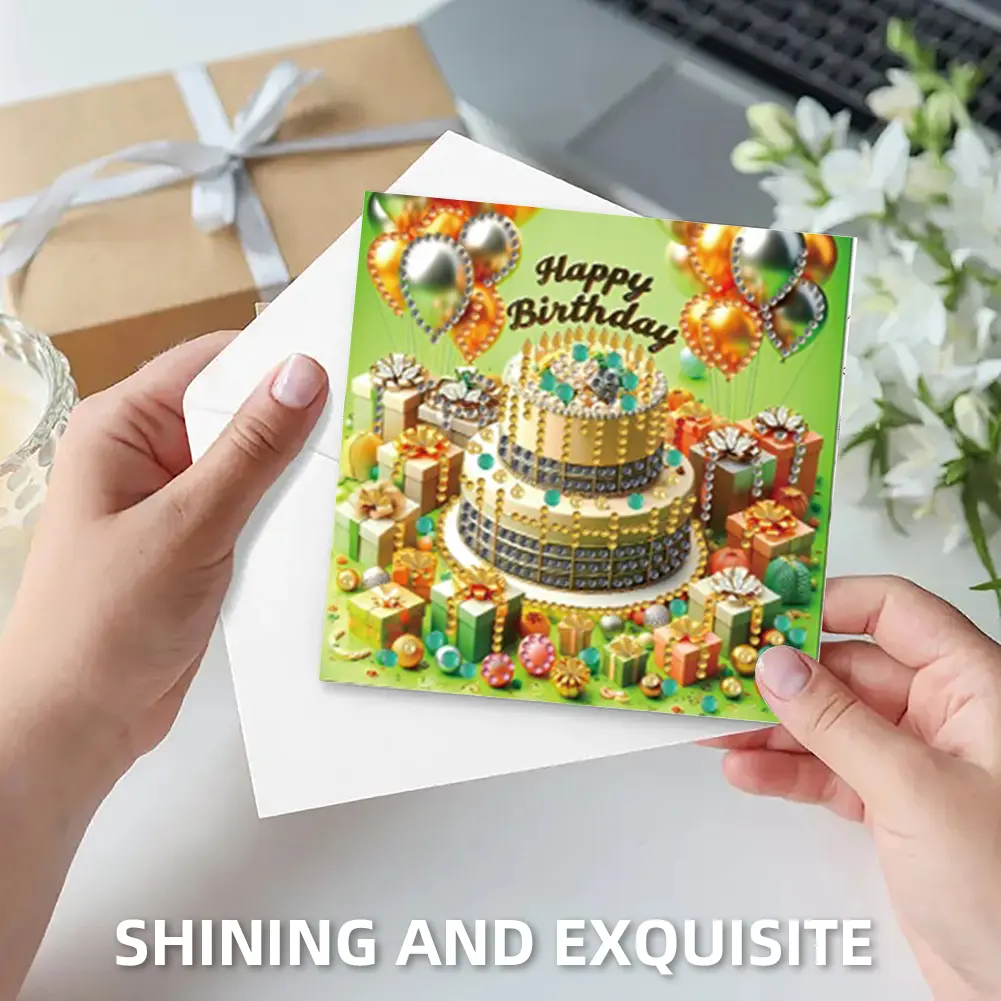 6pcs DIY Diamond Painting Greeting Card Set Diamond Art Greeting Cards Diamond Art Handmade Cards for Festivals and Celebrations