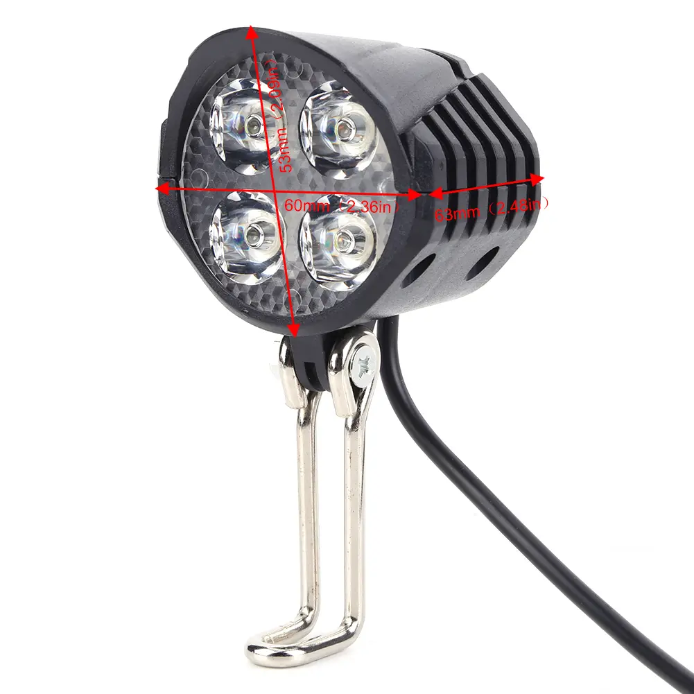 Electric Bicycle Light with Horn 48V Energy Saving Electric Scooter LED Front Light Easy Installation Cycling Accessories