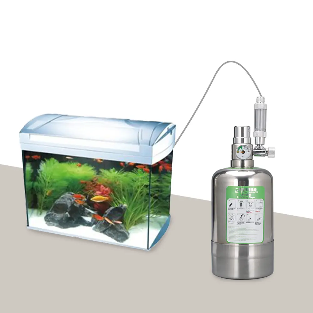 1L/2L CO2 Reaction Generator Stainless Steel Carbon Dioxide Steel Cylinder Generator DIY Aquatic Plant Fish Tank System Kit