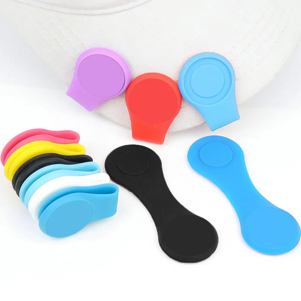 Silicone Ball Position Calibrating Clip Strong Magnetic Mini Golf Caps Clip Marker Professional Folding Useful Golf Accessories