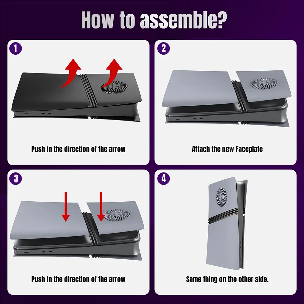 Hard Face Plate Console Cover w Cooling Vent Faceplate Case for PS5 Pro Disc/Digital Edition Console Replacement Faceplate Shell