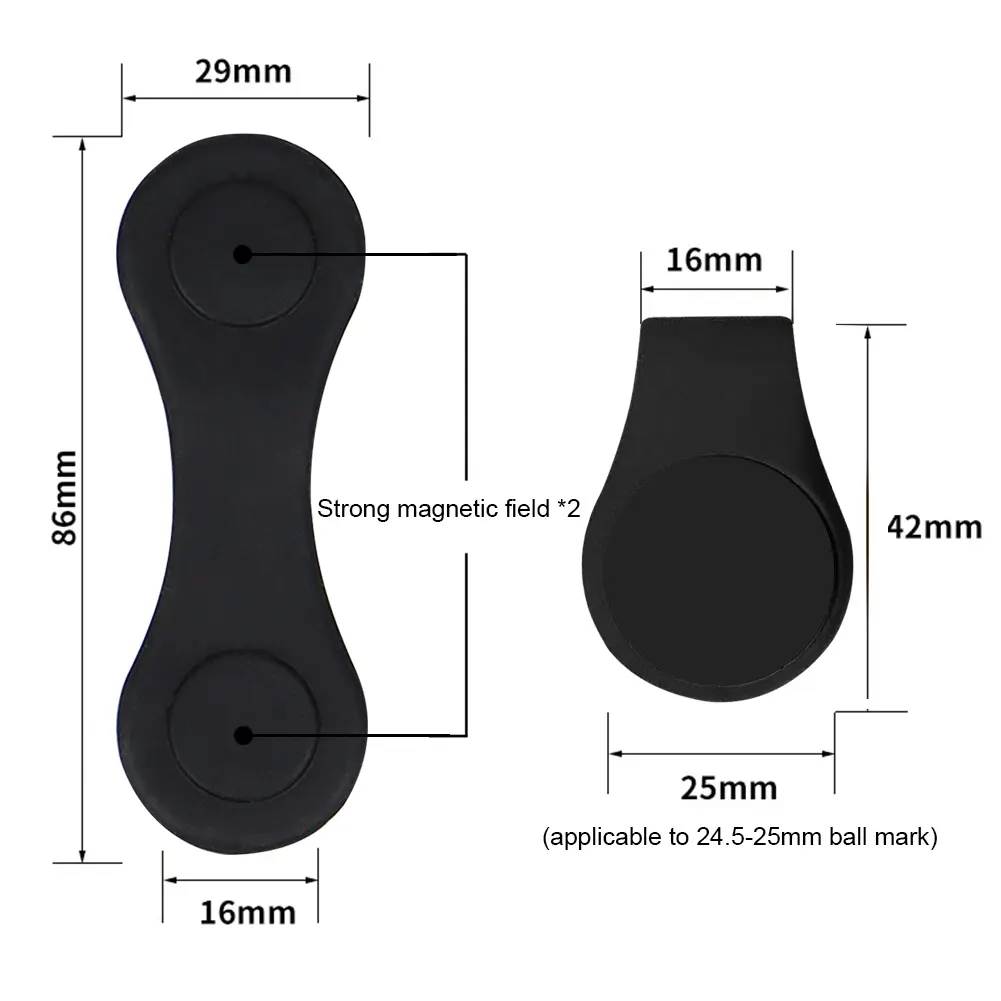 Silicone Ball Position Calibrating Clip Strong Magnetic Mini Golf Caps Clip Marker Professional Folding Useful Golf Accessories