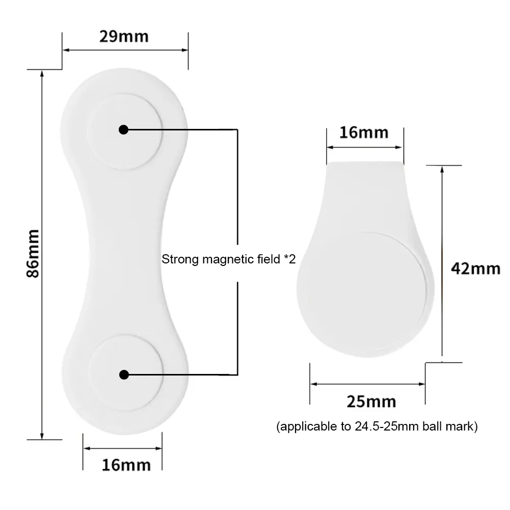 Silicone Ball Position Calibrating Clip Strong Magnetic Mini Golf Caps Clip Marker Professional Folding Useful Golf Accessories