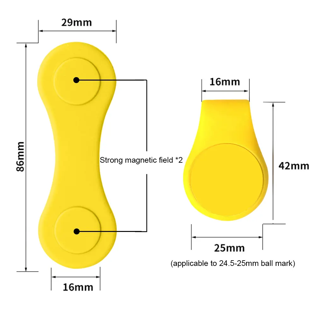 Silicone Ball Position Calibrating Clip Strong Magnetic Mini Golf Caps Clip Marker Professional Folding Useful Golf Accessories