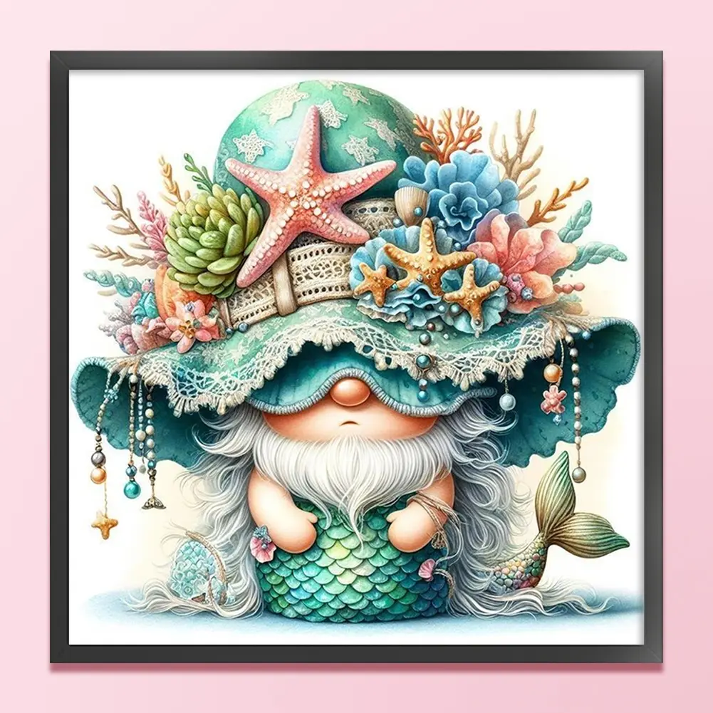 Full Embroidery Eco-cotton Thread 11CT Printed Gnome Cross Stitch Kit Art