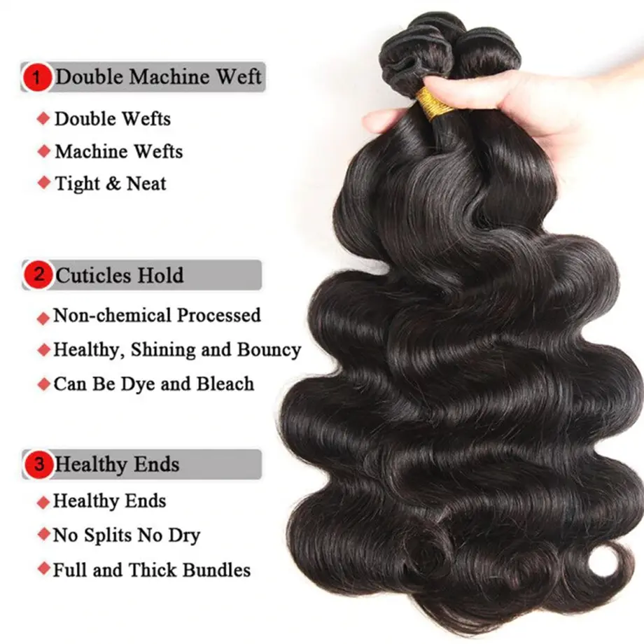 Silkwave Body Wave Bundles Human Hair Brazilian Hair Weave Bundles 100% Natural Black Human Hair Extensions 1 3 4 Bundles