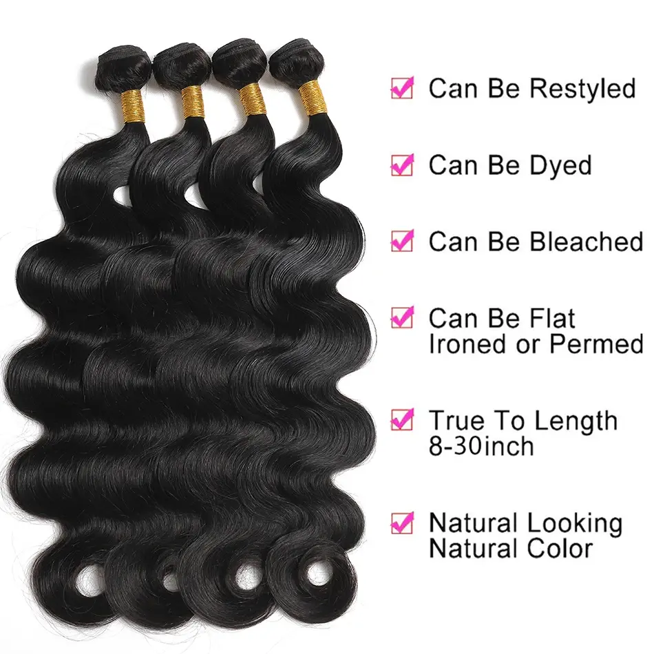 Silkwave Body Wave Bundles Human Hair Brazilian Hair Weave Bundles 100% Natural Black Human Hair Extensions 1 3 4 Bundles