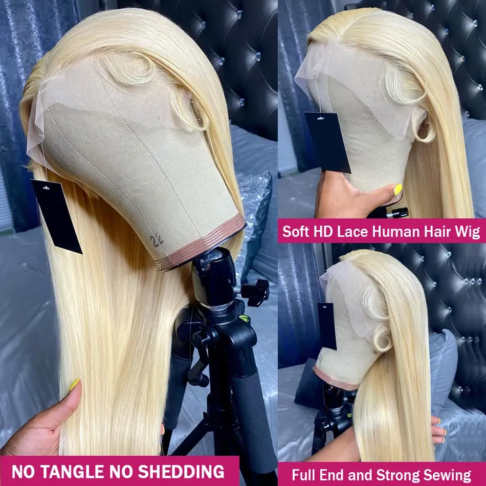 613 Blonde Wig Bone Straight 200 Density 13x4 13x6 HD Lace Front Human Hair Wigs For Women Brazilian Straight Lace Frontal Wigs