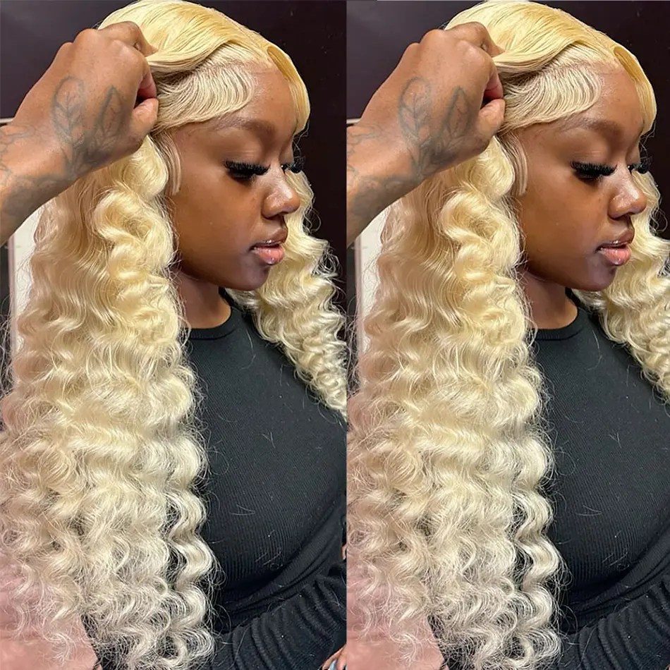 613 Honey Blonde Wig Human Hair 30 38 Inch 13x6 Hd Lace Frontal Wig 200 Density Deep Wave 13x4 Curly Lace Front Wigs For Women