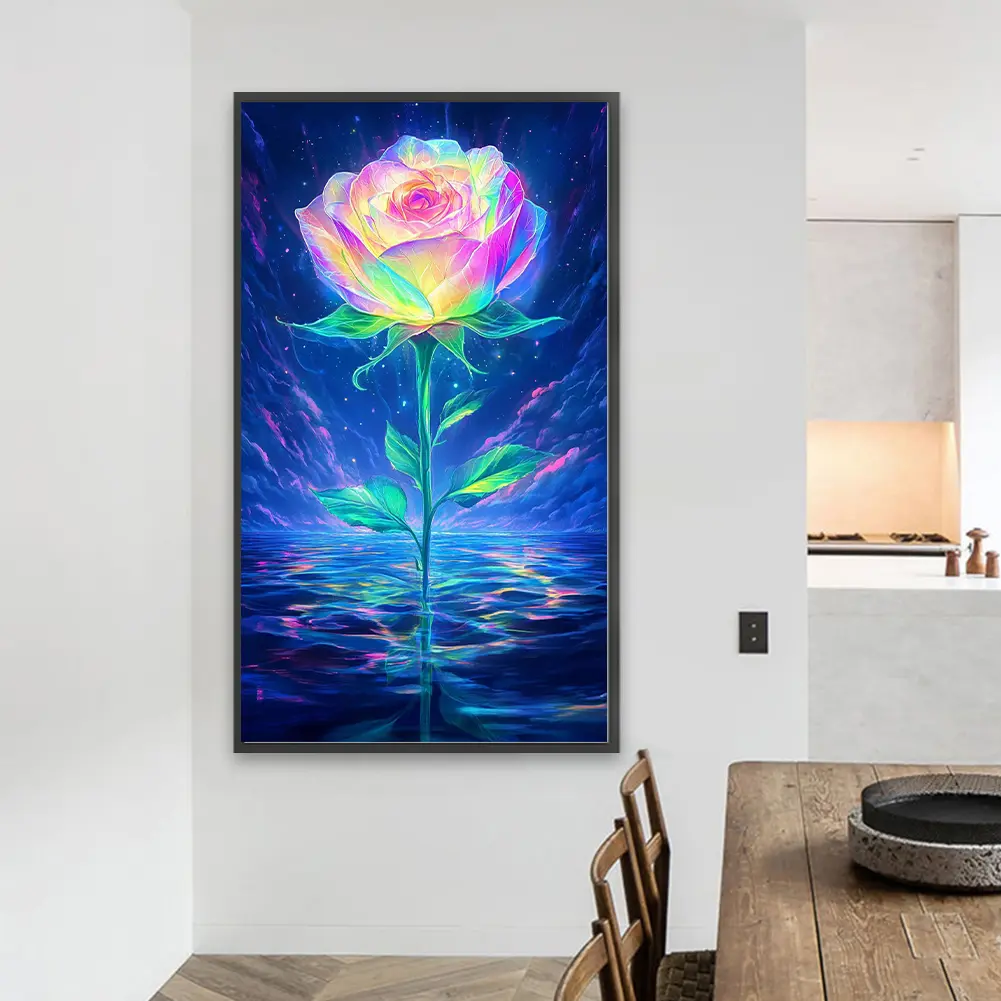 Cat Flower 5D DIY Full Drill Round Diamond Painting Kit for Home Wall Decor