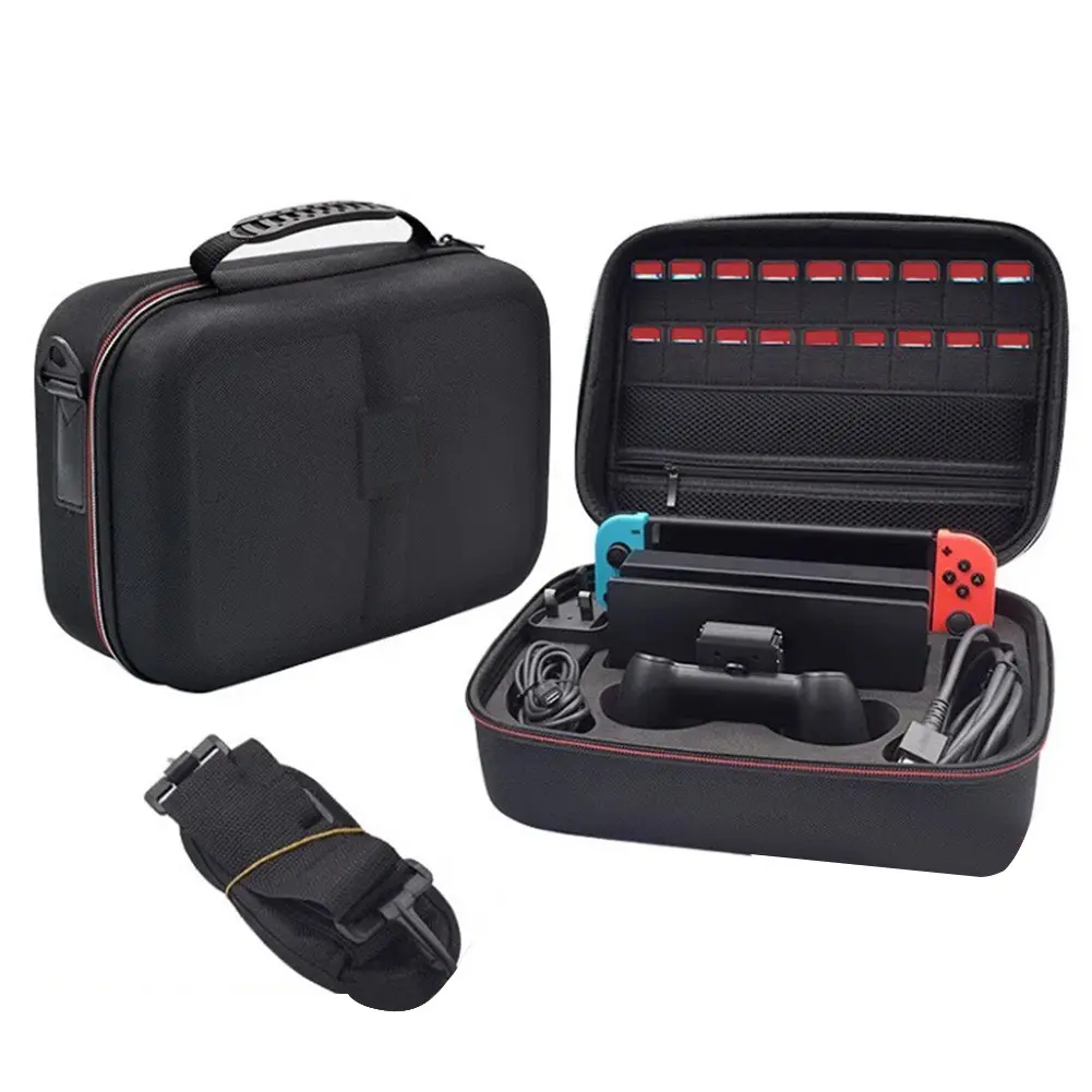 For NS2 Portable Carry Case with 18 Card Slots Large Console Storage Bag Handle & Shoulder Strap Hard Shell Box Game Accessories