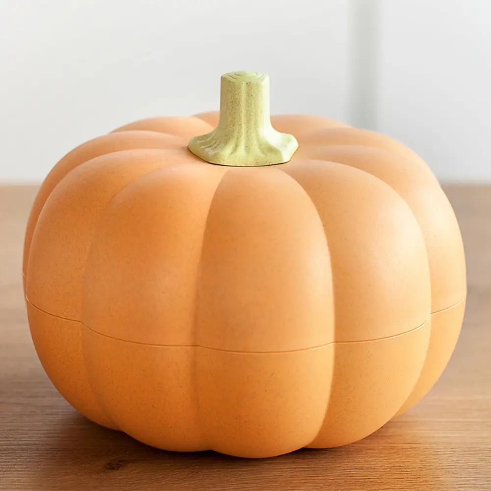 Pumpkin Dried Fruit Plate Removable Divider Double Layer Candies Storage Trays Nuts Snack Holder for Home Decor Parties Festival