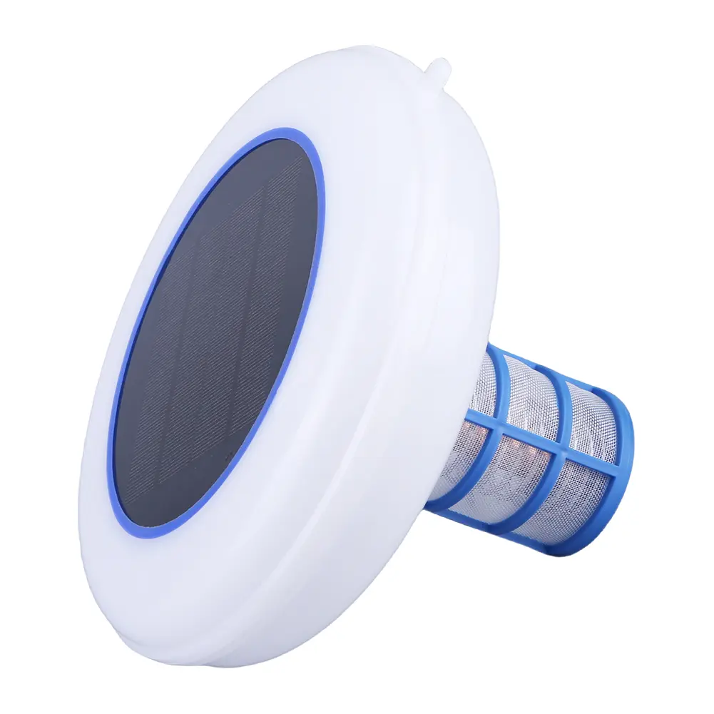 Solar Copper Pool Ionizer W/ Auto Switching 7-Colored LED Night Light Pool Cleaning Purifier for Fresh & Salt Water Pools & Spas