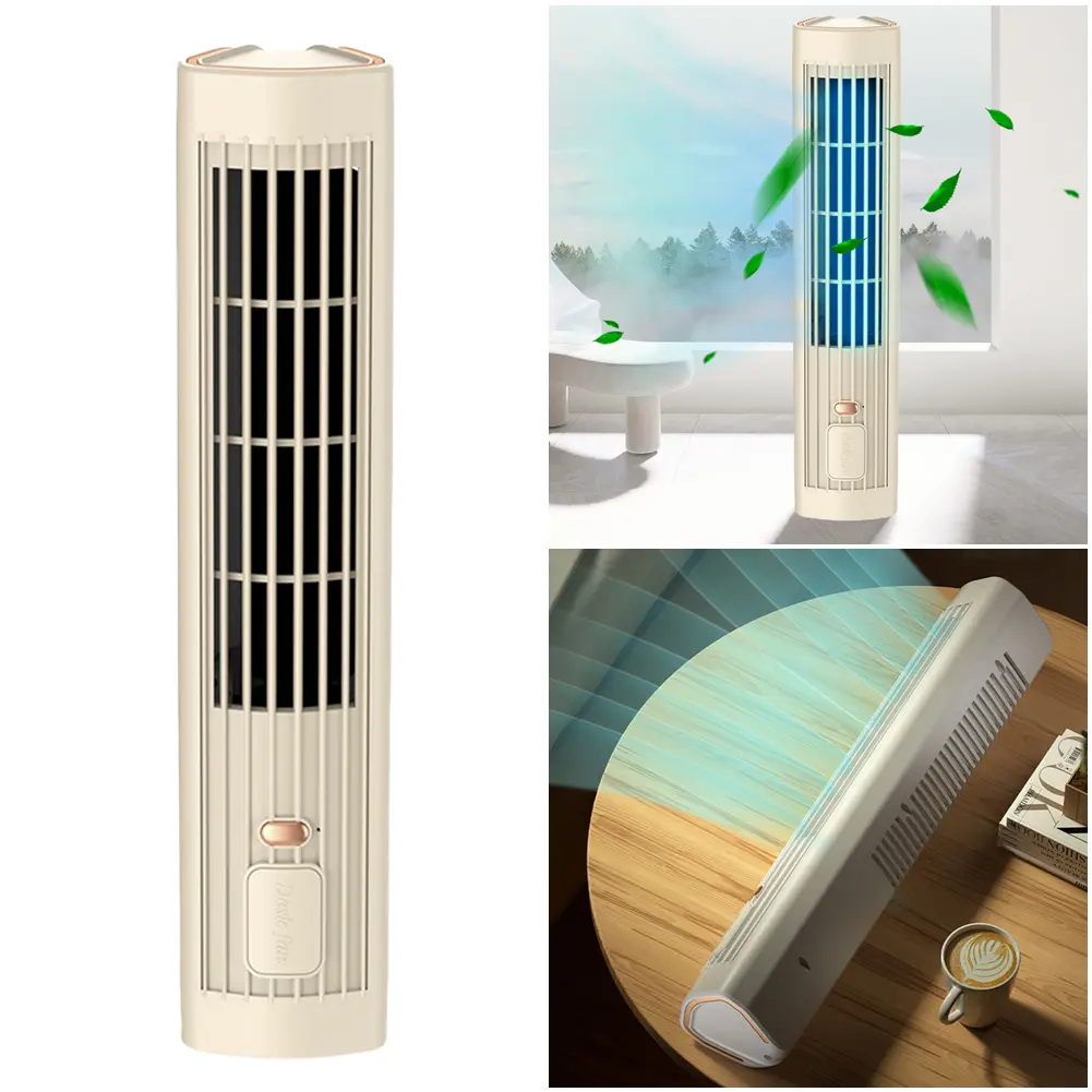 Tower Fan USB Charging Portable Air Conditioner 3 Speed Quiet Cooling Fan Desktop Cooling Fan for Home Bedroom