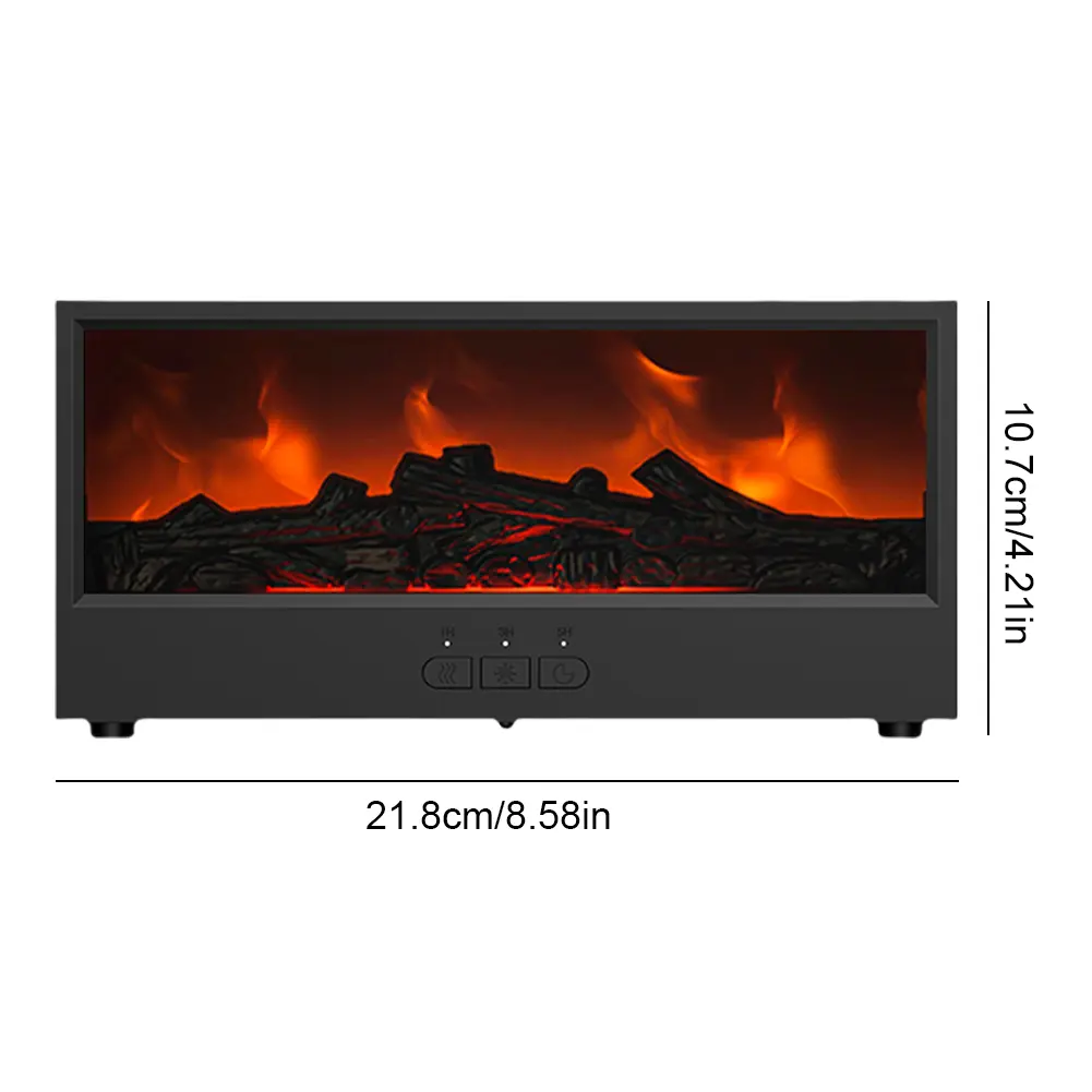 Home Office Creative Fireplace Air Humidifier with LED Light & Remote Control Waterless Auto-Off Aroma Essential Oil Diffuser