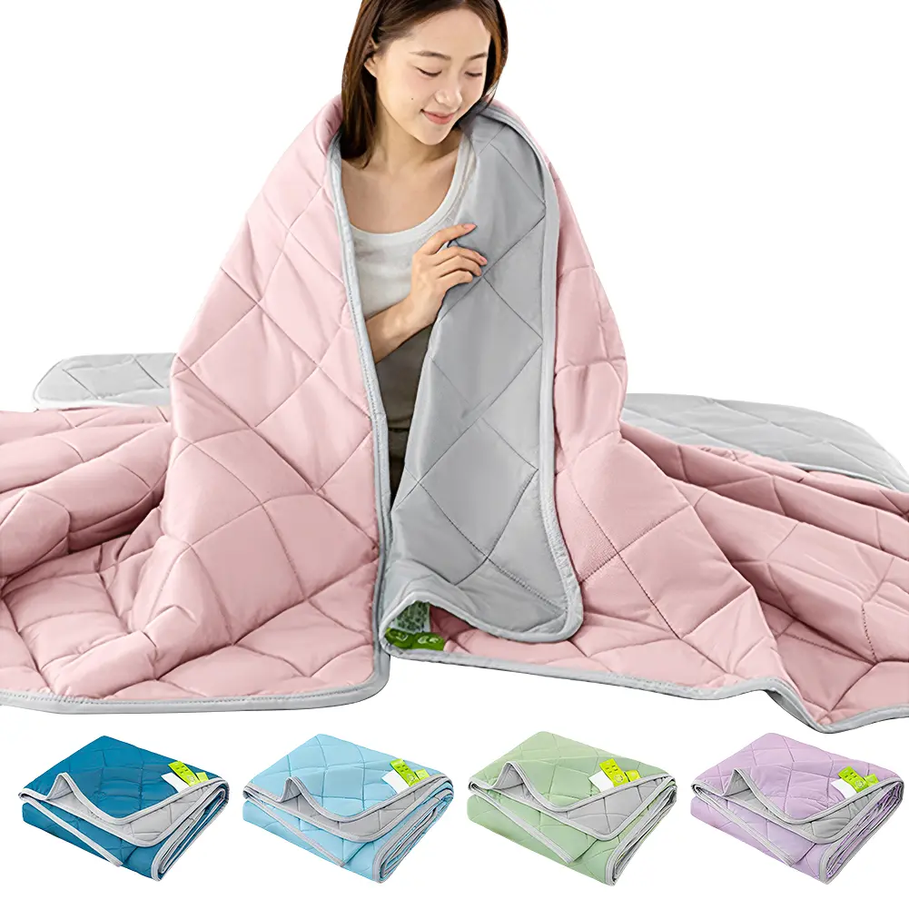 Cold Feeling Quilt Washable Lightweight Cooling Quilts Multi-Function Breathable Bedroom Blanket for Bedroom Living Room