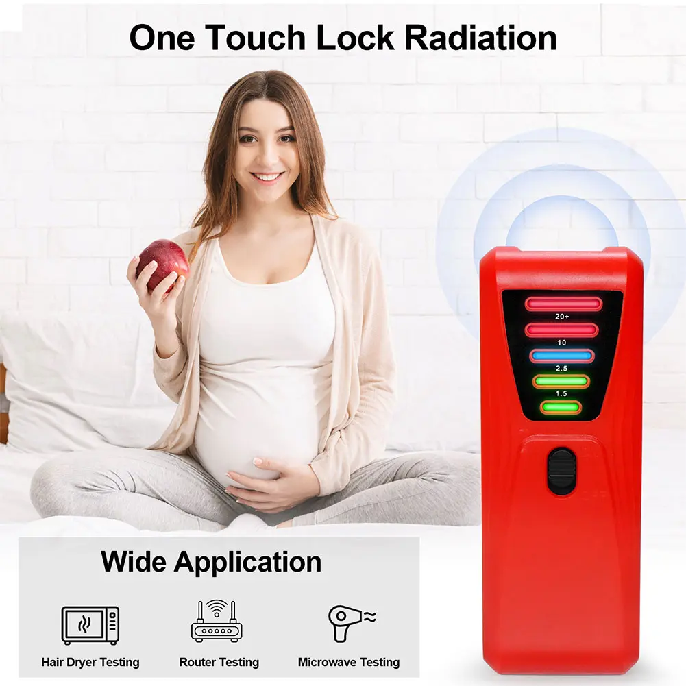 Handheld EMF Meter for Measuring Electrical Radiation with LED Light Ideal for Industrial and Home Use