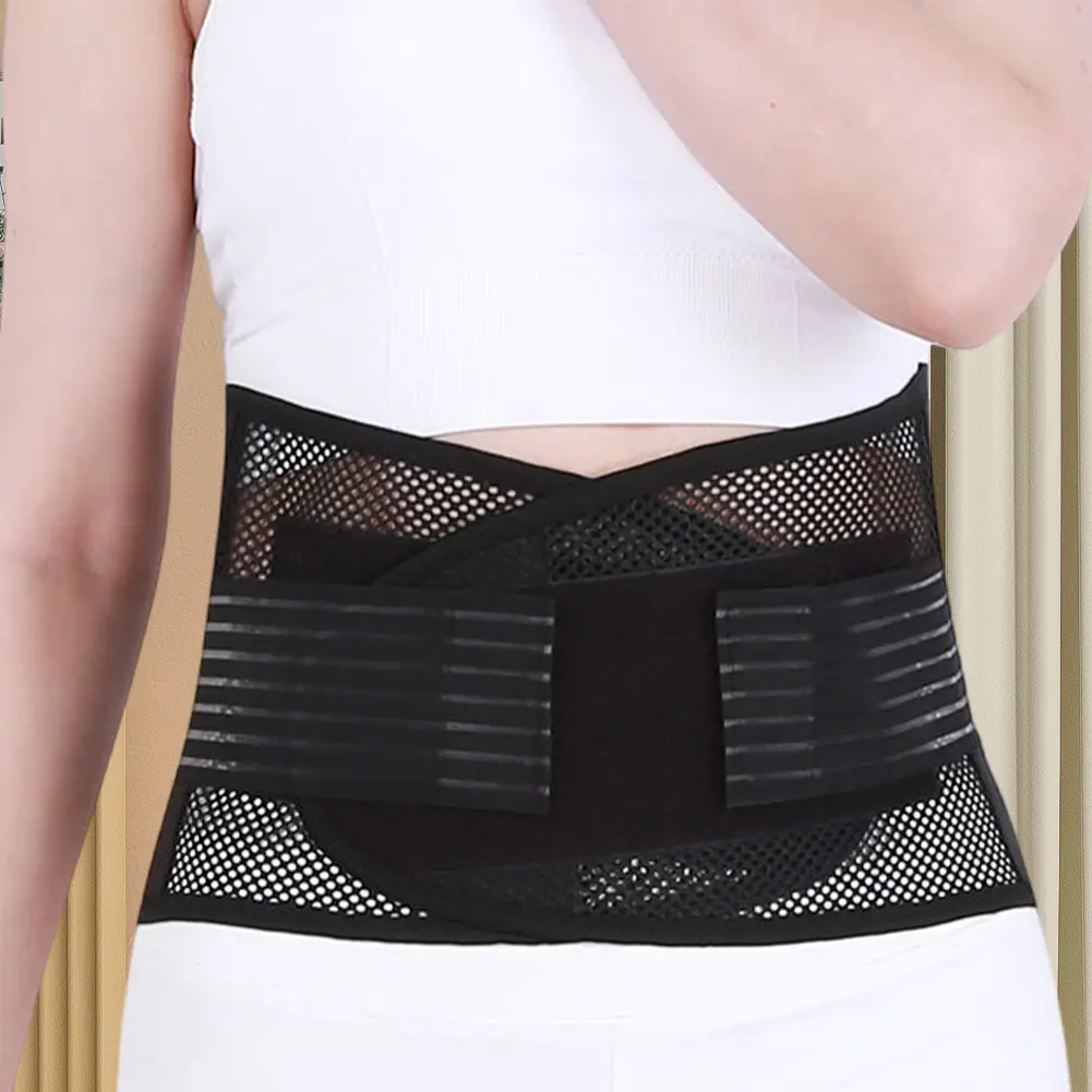 Back Brace Breathable Lumbar Support Belt Adjustable Straps Back Belt Lower Back Waist Brace for Back Sciatica Herniated Disc