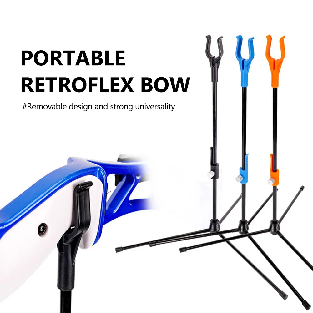 Archery Bow Stand Portable Recurve Bows Holder Assemble Hanger Removable Easy Installation Stable for Hunting Outdoor Sports