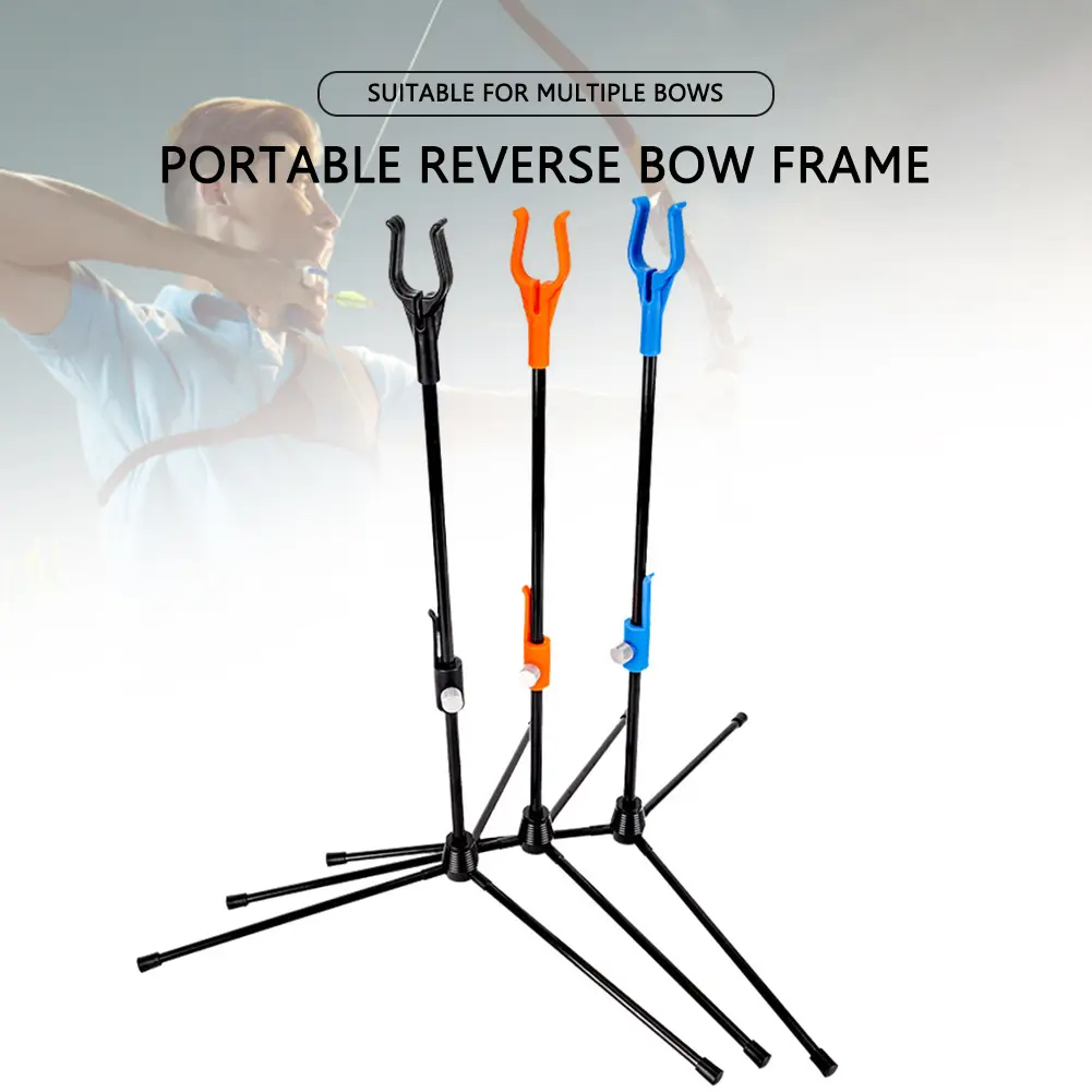 Archery Bow Stand Portable Recurve Bows Holder Assemble Hanger Removable Easy Installation Stable for Hunting Outdoor Sports