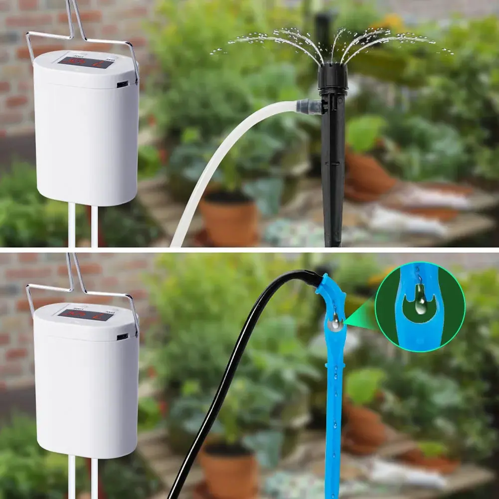 Automatic Plant Flower Watering Pump 2/8/16 Heads Pump Flowers Plants Home Sprinkler Automatic Timer Waterers Drip Irrigation