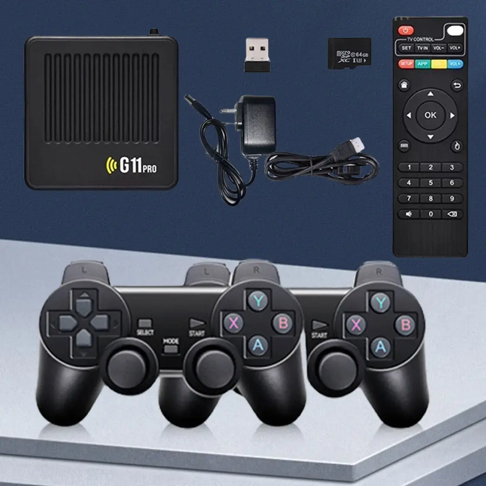 G11 Pro Retro Video Game Console with Over 10000 Classic Games and 4K HDMI Output with Dual Wireless Controllers