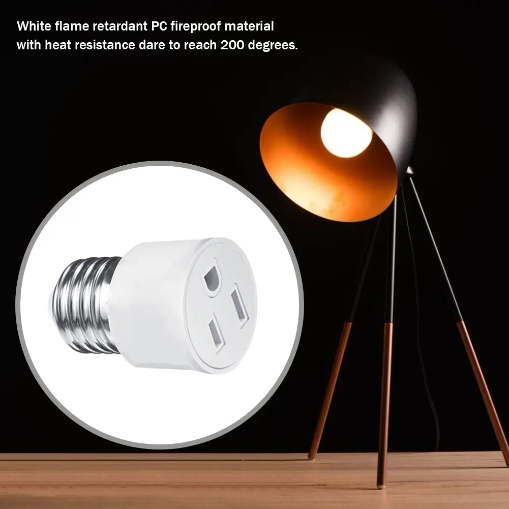 Plug Connector E26/E27 Lamp Holder Converter Flame Retardant EU/US Polarized Light Bulb Socket Adapter Fit for 2/3 Prong Convert