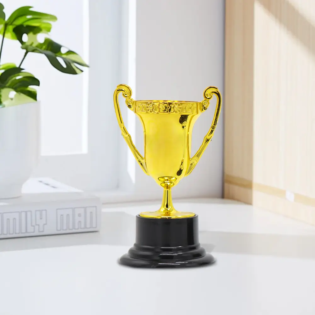 Gold Small Trophy Cups for Kids Plastic Golden Award Trophy Cup Gold Participation Trophy Cup For Party Favors Props Rewards