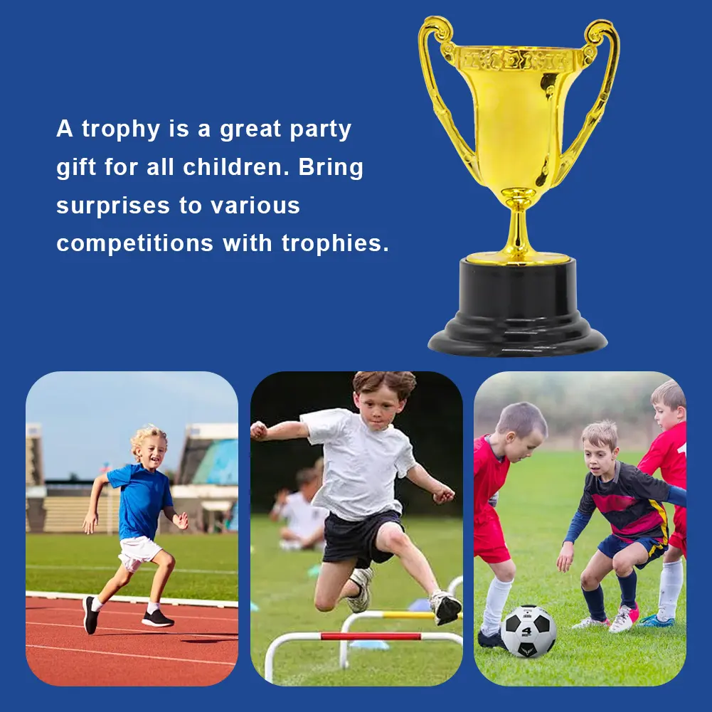 Gold Small Trophy Cups for Kids Plastic Golden Award Trophy Cup Gold Participation Trophy Cup For Party Favors Props Rewards