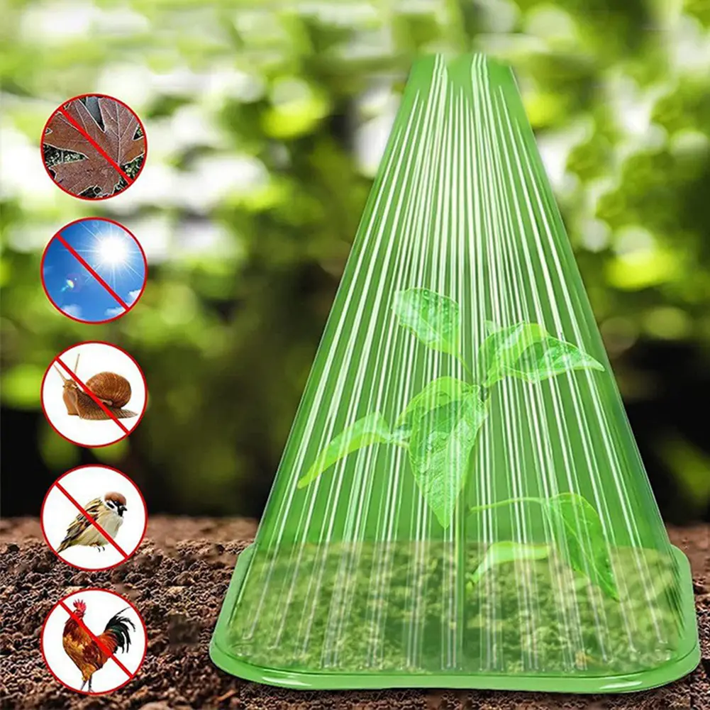 Square Garden Cloches for Plants Plant Bell Cover Bell Jar Cloches Plant Protection Snail Collar Vegetables Save Water