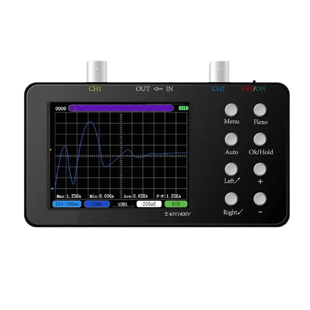 SCO2 Handheld Digital Oscilloscope 10MSa/S Analog Bandwidth Dual Channel One Key AUTO 20KB Memory Depth Trigger Function