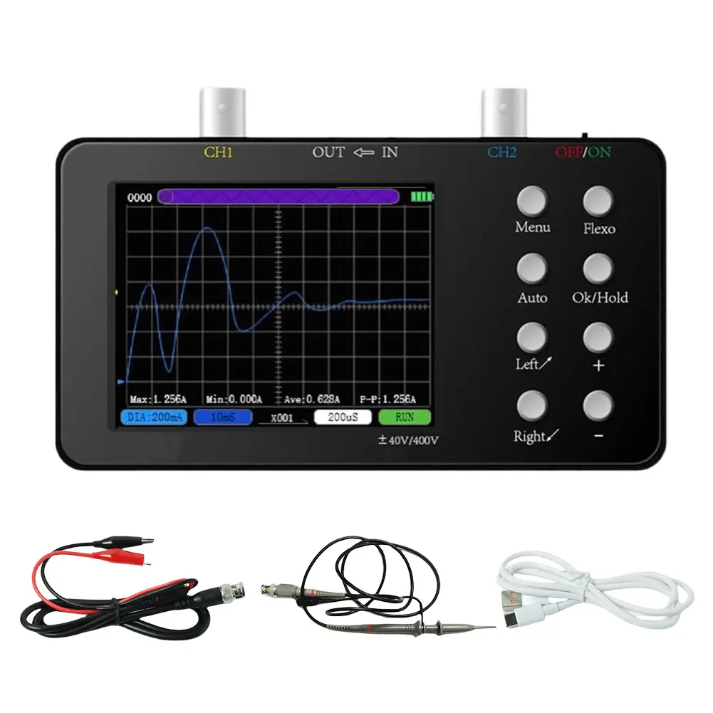 SCO2 Handheld Digital Oscilloscope 10MSa/S Analog Bandwidth Dual Channel One Key AUTO 20KB Memory Depth Trigger Function