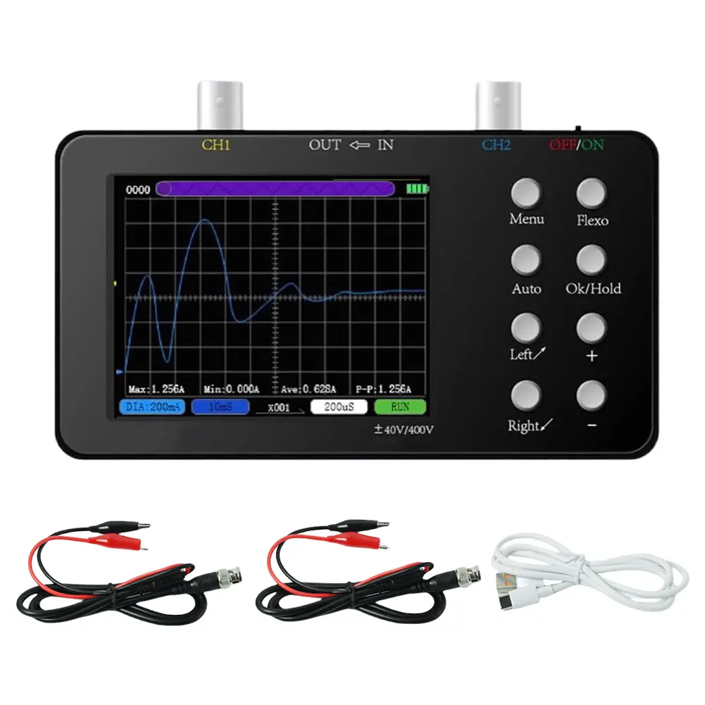 SCO2 Handheld Digital Oscilloscope 10MSa/S Analog Bandwidth Dual Channel One Key AUTO 20KB Memory Depth Trigger Function