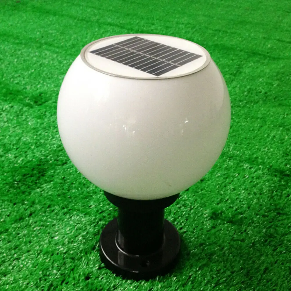 Street Lamp with Acrylic Round Ball Courtyards Modern Solar Powered Outdoor Yard Wall Column Lighting Accessories