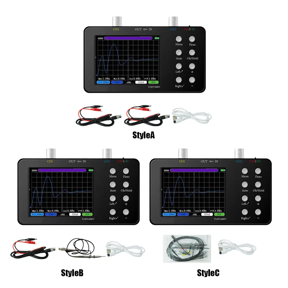 SCO2 Handheld Digital Oscilloscope 10MSa/S Analog Bandwidth Dual Channel One Key AUTO 20KB Memory Depth Trigger Function