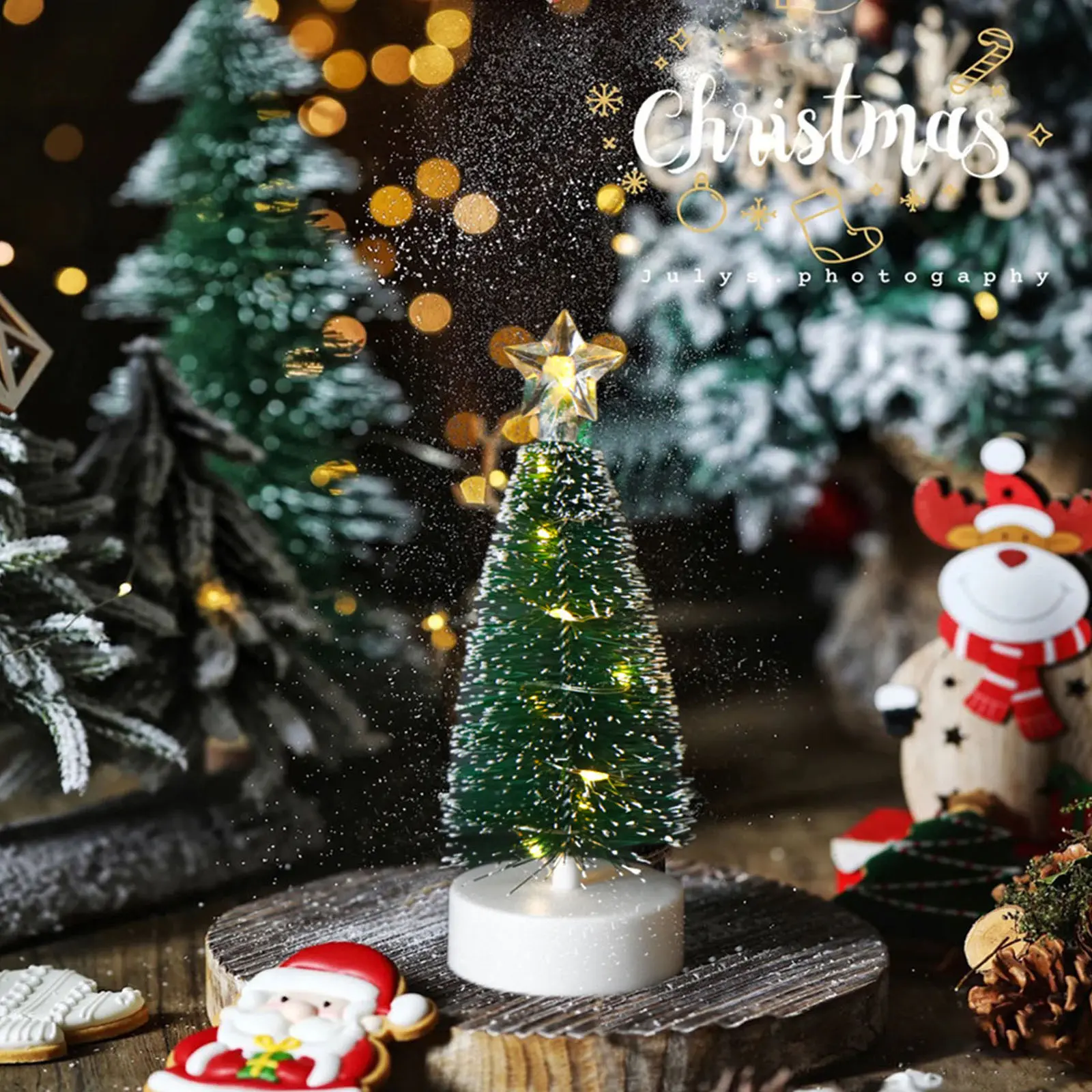 3 pcs Mini Christmas Trees LED Lights Christmas Decoration LED Christmas Tree Set for Christmas Decor Christmas Party