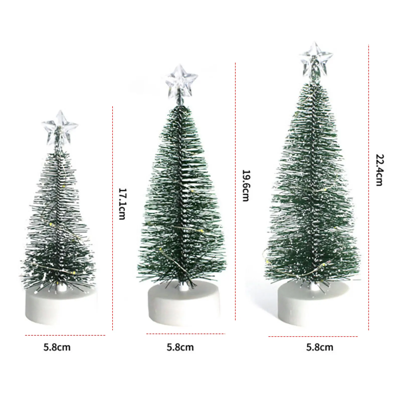 3 pcs Mini Christmas Trees LED Lights Christmas Decoration LED Christmas Tree Set for Christmas Decor Christmas Party