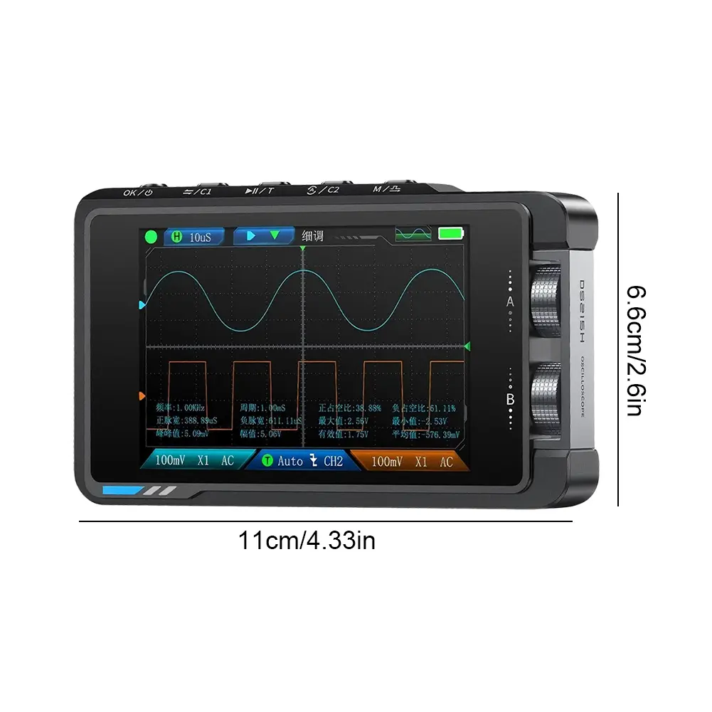 DS215H 2 in 1 IPS Display Digital Oscilloscope Mini Oscilloscope Repair Tool Electronic Repair Tool for Electronic Engineering